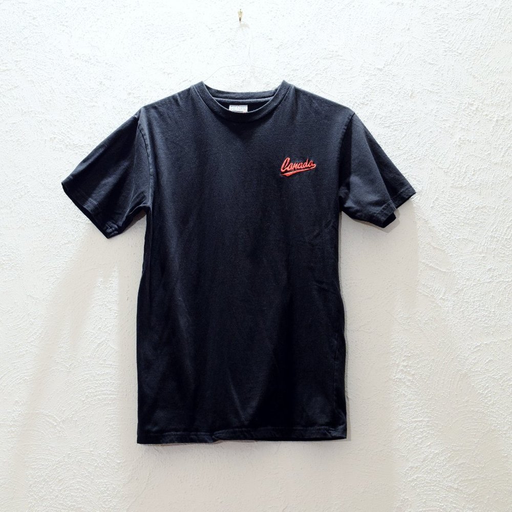Black Canada Embroidered Logo Crewneck T-shirt | Size M